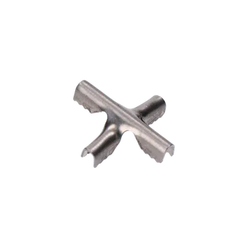 Opora na rostlinu Nerezová křížová lisovací spojka pro dvě lanka Průměr lanka: 2mm