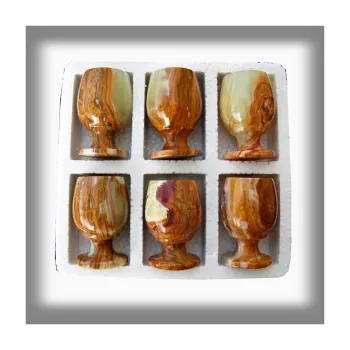 Onyxo Pohárky malé onyx Pákistán 5x7,5 cm