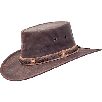 Klobouk Barmah Australský klobouk kožený - SQUASHY CRACKLE KANGAROO Velikost: 59 cm (L)