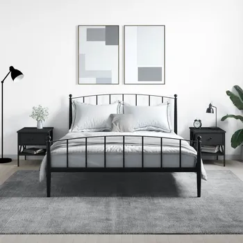 Noční stolek vidaXL Noční stolky 2 ks černé 40 x 42 x 45 cm kompozitní dřevo