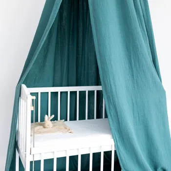 Nebesa nad postýlku Tulimese Baldachýn mušelínový tmavě zelený VÝBĚR TYPU BALDACHÝNU: BALDACHÝN SAMOSTATNÝ, VOLITELNÉ DOPLŇKY: BALDACHÝN S ROVNÝM OKRAJEM