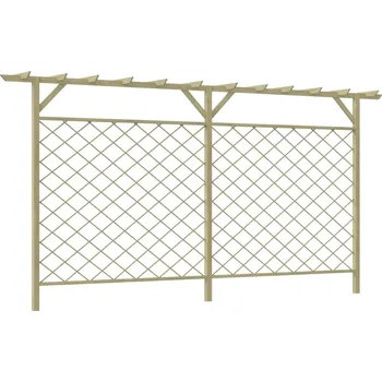 Plot vidaXL Zahradní mřížkovaný plot s pergolou dřevo