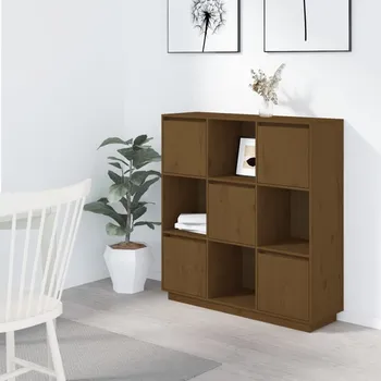 Organizace kuchyně vidaXL Komoda medově hnědá 110,5 x 35 x 117 cm masivní borové dřevo