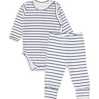 Kojenecká souprava Zavinovací žebrované body + tepláčky, 2D sada Proužek, granát, Velikost koj. oblečení 62 (2-3m)