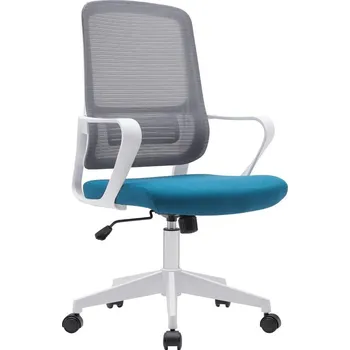 Křeslo MOB Kancelářské křeslo Tempo Kondela SALOMI (šedá + petrolejová + bílá)
