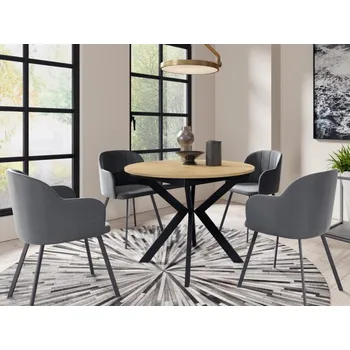 Rozkládací jídelní stůl Ulania 100, Barva dřeva: černá / dub lancelot MIRJAN 5903211332098