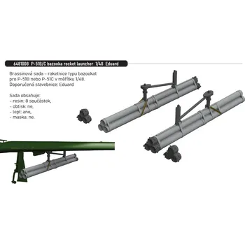 Plastikový model Eduard 1/48 P-51B/C bazooka rocket launcher (EDUARD)