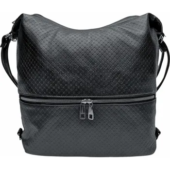 Kabelka Velký černý kabelko-batoh 2v1 s praktickou kapsou Lilly