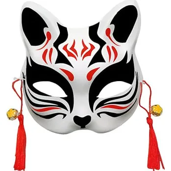 Karnevalový doplněk imago Maska anime - Kočka, barva červená