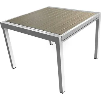 Jídelní stůl MOB Rozkládací zahradní stůl Tempo Kondela DARIO (bílá ocel + šedá) (pro 4-8 osob)