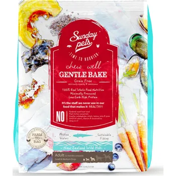 Krmivo pro psa SUNDAY PETS GENTLE BAKE HOKI ADULT SMALL/MEDIUM BREED 36 g (Volně žijící treskovník novozélandský 64%, hovězí dršťky, hovězí játra, zelenina)