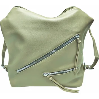 Kabelka Velká khaki / hnědozelená kabelka a batoh v jednom Eilyn