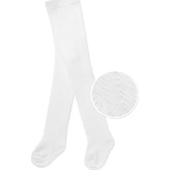 Dětské bavlněné punčocháče se vzorem, bílé, vel. 80/86, Velikost koj. oblečení 92-98 (18-36m)