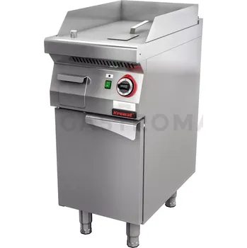 Plynová kartuše Plynová grilovací deska hladká chromovaná 400 mm 5,5 kW na uzavřeném podstavci, skříňce | KROMET, 700.PBG-400G