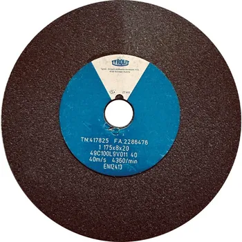 Brusný kotouč Tyrolit T417825 | Brusný kotouč plochý 175x8x20 mm, 49C100L9V40 (Z100)