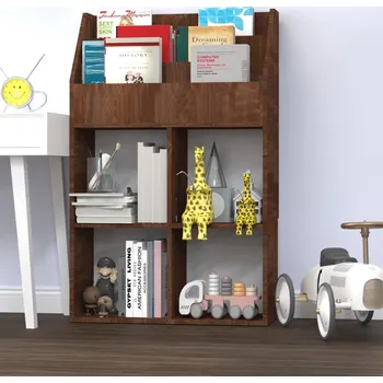 Úložný box vidaXL Dětský regál na časopisy hnědý dub 71 x 30 x 114 cm kompozit