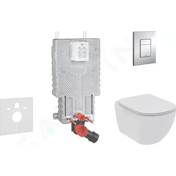 Grohe Uniset Set předstěnové instalace, klozetu a sedátka Ideal Standard Tesi, tlačítka Skate Cosmopolitan, chrom, 38643SET-KE