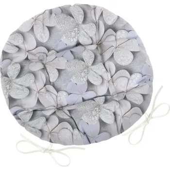 Podsedák Bellatex Sedák DITA kulatý prošívaný průměr 40 cm Květ šedá
