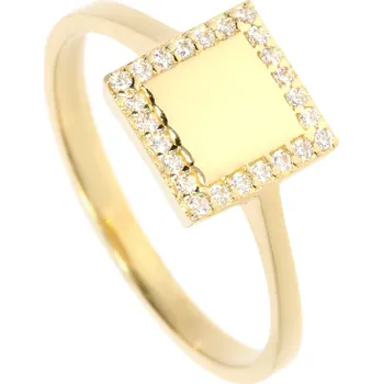 Prsten Zlatnictví Helios Zlatý prsten čtverec se zirkony