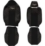 Autopotahy Renault T - koženkové, černé / červené prošití