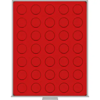 Obal pro sběratelský předmět Lindner 35 polí do 31 mm Barva: Červená