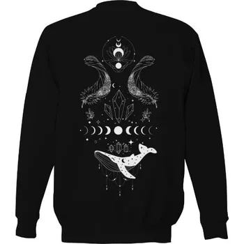 Pánská mikina Mikina bez kapuce Unisex s potiskem Boho bílá velryba pánské