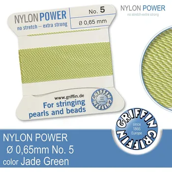 Nit NYLON Power velmi pevná nit GRIFFIN síla nitě 0,65mm Barva Jade Green