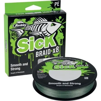 Berkley Splétaná Šňůra Sick Braid x8 300 m zelená 0,29mm, 26,4 Kg