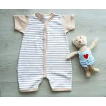 AMÁLKA Letní, krátký overal, oříškové pruhy Velikost: 56