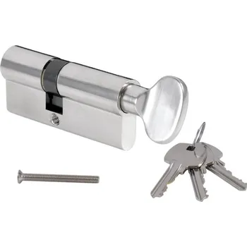 Vložka do dveří MP - Stavební cylindrická vložka - s knoflíkem AL D 30 + V 40 mm, knoflík na delší straně ONS - Nikl broušený