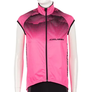 Cyklistická vesta CRUSSIS No-Wind CSW-082 růžová/černá