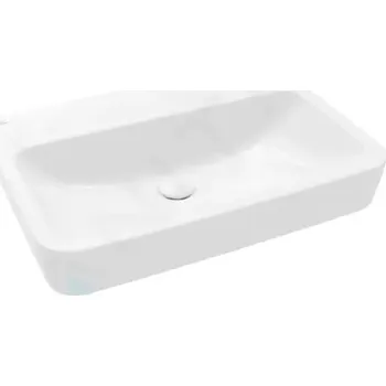 Umyvadlo Villeroy & Boch O.novo Umyvadlo na desku, 65x46 cm, bez přepadu, bez otvoru pro baterii, alpská bílá, 4A41KF01