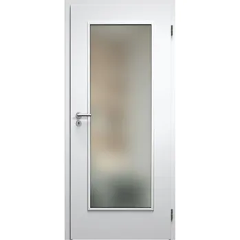 Interiérové dveře SAPELI ELEGANT KOMFORT M40 - LAKOVANÉ - OTOČNÉ DVEŘE VČ. ZÁRUBNĚ - Barva ral Průchozí šířka (cm): 90, Průchozí výška (cm): 197, Typ skla: Satináto bílé