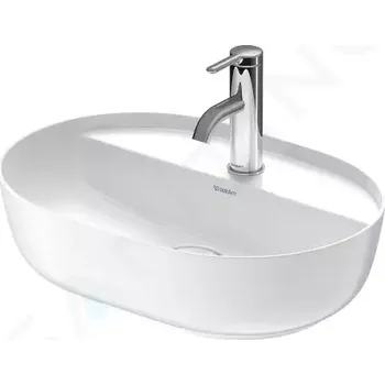 Umyvadlo Duravit Luv Umyvadlo na desku, 50x35 cm, bez přepadu, s otvorem pro baterii, WonderGliss, bílá/matná bílá, 03805026001
