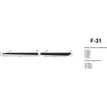 Lišta karosérie Boční lišty na dveře Volkswagen Polo 2017- F31 | Rider