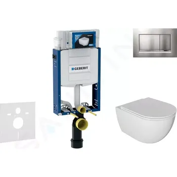 Geberit Kombifix Set předstěnové instalace, klozetu Oudee a sedátka softclose, tlačítko Sigma30, lakovaný chrom mat/chrom, SANI15CA1116