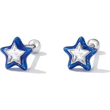 Náušnice For Silver Puzetové náušnice Modrá Hvězda - Stříbro 925