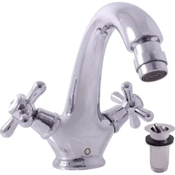 Vodovodní baterie RAV Slezák Vodovodní baterie bidetová Slezák Rav Morava Retro, barva černá matná/stará mosaz, rozměr 3/8˝