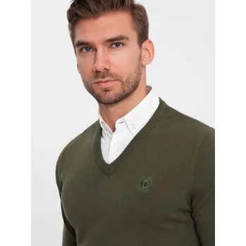 Pánská móda Ombre Svetr OM-SWSW-0102 Khaki Regular Fit XL