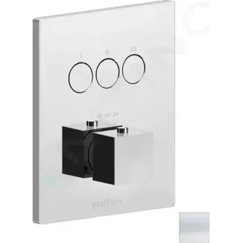 Vodovodní baterie Paffoni Compact Box Termostatická baterie pod omítku, pro 3 spotřebiče, matná bílá, CPT519BO