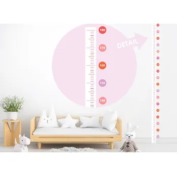 Samolepící dekorace Dětský metr pro holky samolepka na zeď výška 150 cm