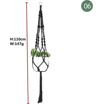 Závěsný ručně pletený obal na květináč | Závěsné macrame - 6