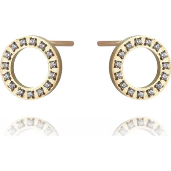 Náušnice Flamenco Mystique Pozlacené náušnice z chirurgické oceli, světlé zlato, 1x1 cm, váha 3 g