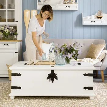 Jídelní stůl ARTEN (NANO Systems s.r.o.) Rustikální truhla POPRAD COS04 (bílé vosky)