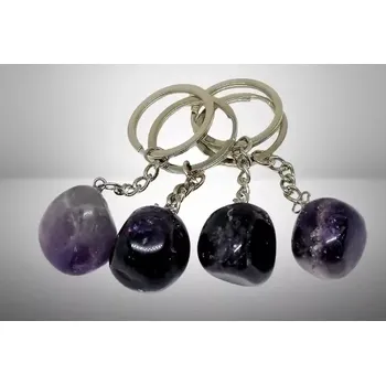 Ametystová klíčenka – přírodní tromlovaný minerál, 1 kus