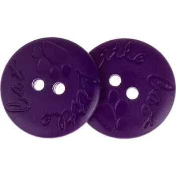 Knoflík Bellatex Knoflík sada 6 ks prům. 18 mm Little Cat fialová