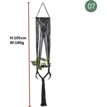 Závěsný ručně pletený obal na květináč | Závěsné macrame - 7