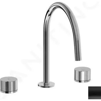 Vodovodní baterie Paffoni Jo Umyvadlová baterie s otočným výtokem, matná černá, JO052NO