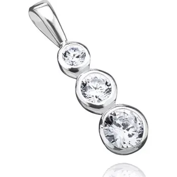 Přívěsek Stříbrný přívěsek 925 - tři zirkony v kruhových rámech