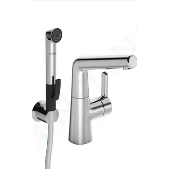 Vodovodní baterie Hansa Designo Umyvadlová baterie s otočným výtokem a výsuvnou sprškou, chrom, 51342201